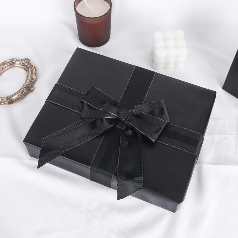 NESCCI Matte Metal Black Wrapping Paper, Solid Color Paper,Gift Wrapping Paper,Perfect for Wedding,Valentine's Day,Birthday, Christmas,Baby Shower,DIY Bouquet (17 Inches X 32.8 Feet) - Image 5